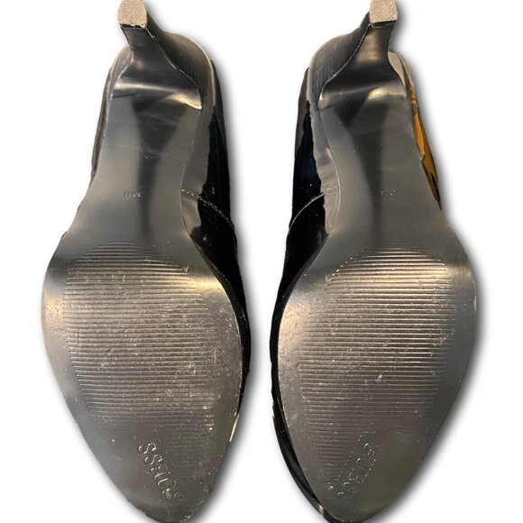Guess Shiny Black Patent Leather Platform Stiletto Pumps Size 10 - Picture 4 of 4